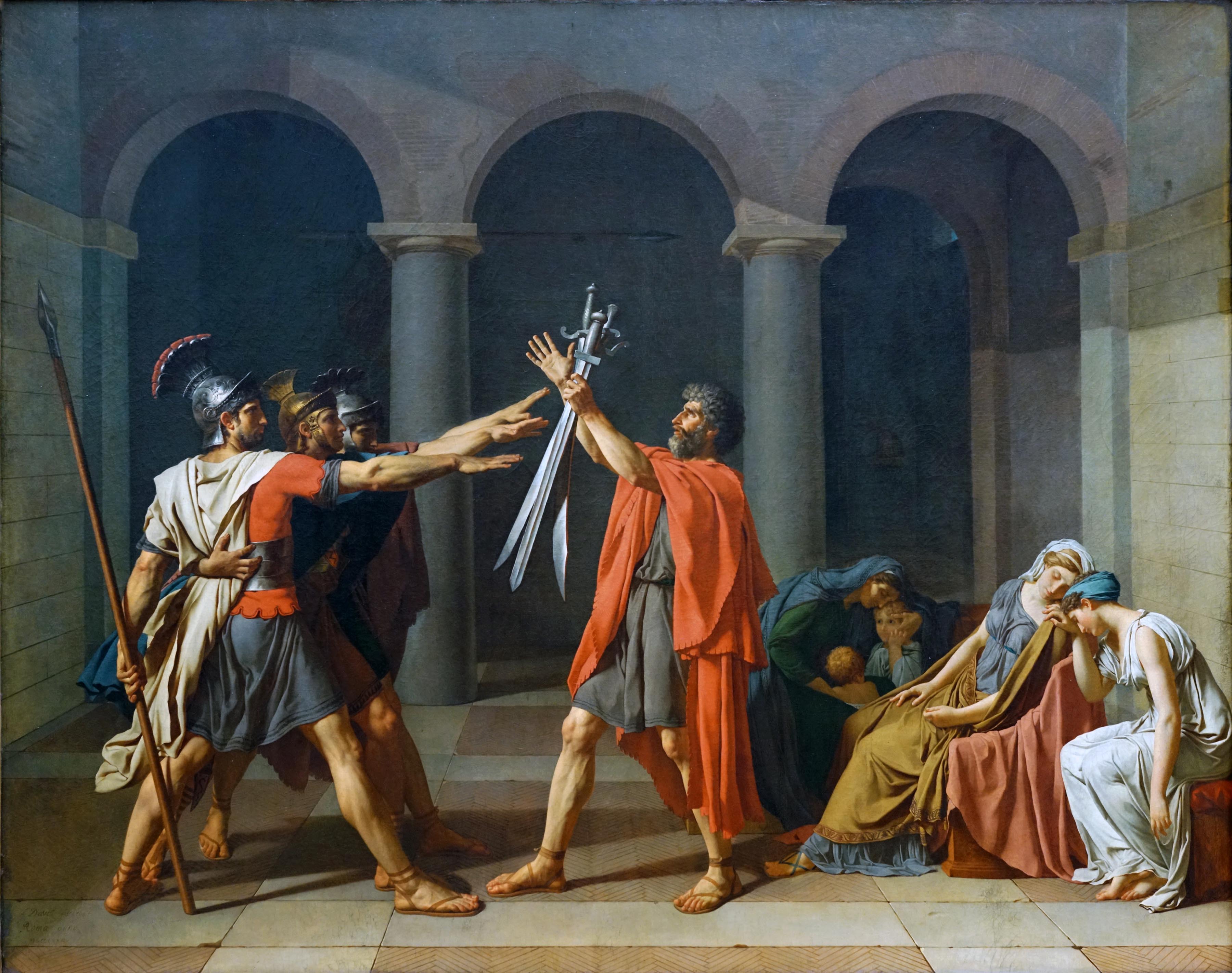 jacques louis david oath of the horatii style