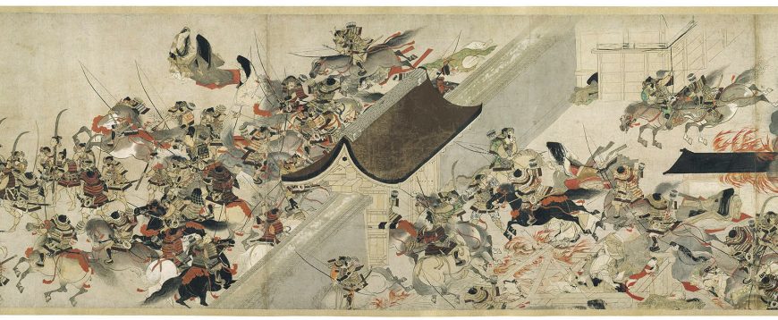 Night Attack on the Sanj™ Palace, from the Illustrated Scrolls of the Events of the Heiji Era (Heiji monogatari emaki) second half of the 13th century Handscroll; ink and color on paper * Fenollosa-Weld Collection * Photograph © Museum of Fine Arts, Boston -- 19GreatestPaintings
