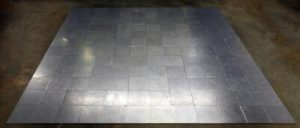 Carl Andre, 144 Aluminum Square, 1967, aluminum, 144 units, 1 x 365.8 x 365.8 cm (Norton Simon Museum)