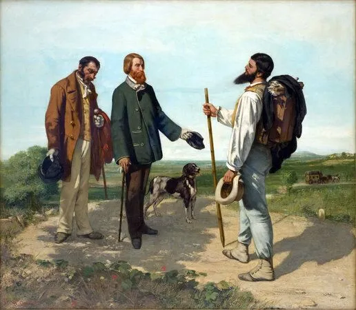 Courbet, The Meeting (Bonjour Monsieur Courbet), 1854, oil on canvas, 129 x 149 cm (Musée Fabre, Montpellier)