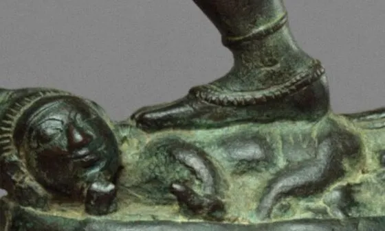 Shiva's foot on Apasmara (detail), Shiva as Lord of the Dance (Nataraja), c. 11th century, Copper alloy, Chola period, 68.3 x 56.5 cm (The Metropolitan Museum of Art)