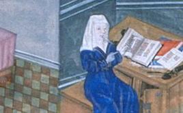 Christine de Pisan in her study. Brussels, Bibliothèque Royale, MS 9009-11