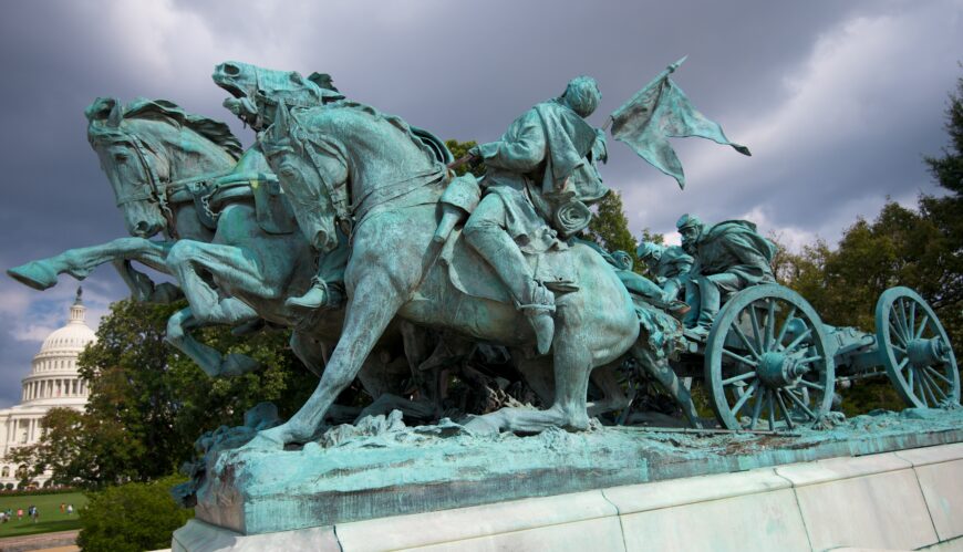Henry Merwin Shrady (sculptor) and Edward Pearce Casey (architect), Artillery, 1912, marble and bronze, Washington D.C. (photo: Robert Lyle Bolton, CC BY 2.0)