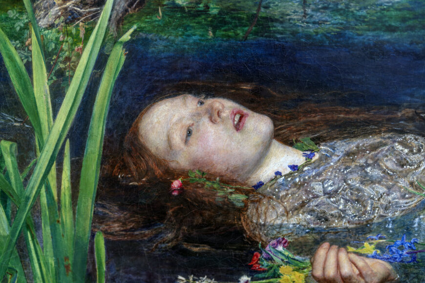 John Everett Millais, Ophelia, 1851–52, oil on canvas, 76.2 x 111.8 cm (Tate Britain, London)