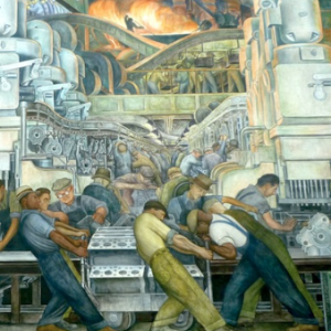 North wall (detail), Diego Rivera, Detroit Industry murals, 1932-33, twenty-seven fresco panels at the Detroit Institute of Arts (photo: quickfix, CC BY-SA 2.0)