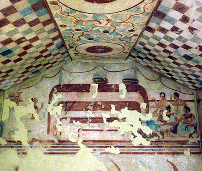 Tomb (of the Funeral Bed?), 470-60 B.C.E., found in the necropolis of Tarquinia (Villa Giulia, Rome)
