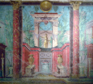Example of Second Style painting, cubiculum (bedroom), Villa of P. Fannius Synistor at Boscoreale, fresco, 50–40 B.C.E.