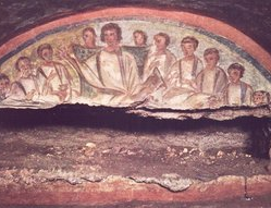Christ and the Apostles, Catacombs of Domitilla, 4th century C.E., Rome