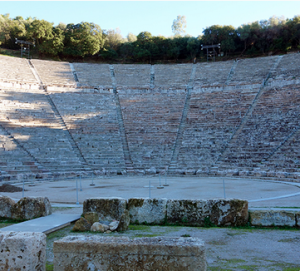 Theater at the Sanctuary of Asclepius at Epidaurus, c. 350 - 300 B.C.E. (photo: Steven Zucker, CC BY-NC-SA 2.0)