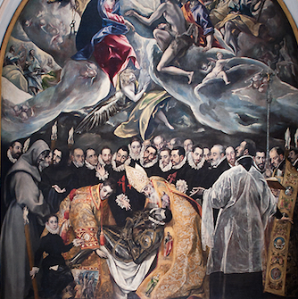 El Greco, Burial of the Count of Orgaz, 1586–88, oil on canvas, 480 x 360 cm (Santo Tomé, Toledo, Spain)