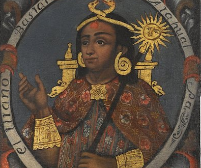 Atahualpa, Fourteenth Inka, c. mid-18th century, oil on canvas, 23 ½ x 21 11/16" (Brooklyn Museum of Art, New York)