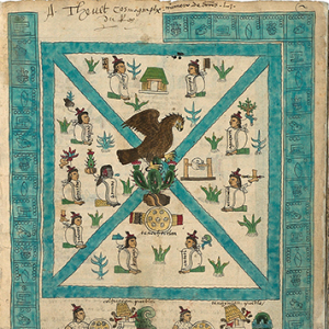 Frontispiece, Codex Mendoza, Viceroyalty of New Spain, c. 1541–1542, pigment on paper © Bodleian Libraries, University of Oxford