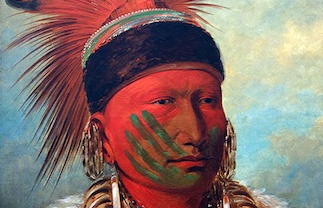 George Catlin, The White Cloud, Head Chief of the Iowas, 1844-45, oil on canvas, 71 x 58 cm (National Gallery of Art, Washington)