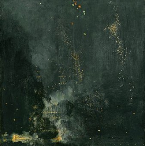 James Abbott McNeill Whistler, Nocturne in Black and Gold: The Falling Rocket, 1875, oil on panel, 60.2 x 46.7 cm (Detroit Institute of the Arts)