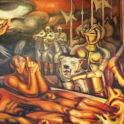 David Alfaro Siqueiros, Torment and Apotheosis of Cuauhtémoc (detail), 1950-51 (Museum of the Palace of Fine Arts, photo: Jaontiveros)