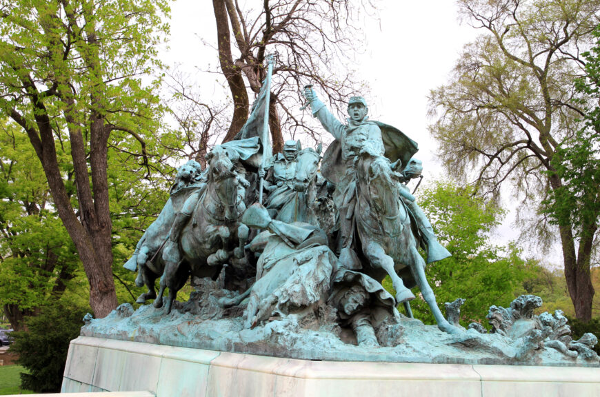 Henry Merwin Shrady (sculptor) and Edward Pearce Casey (architect), Cavalry Charge, 1916, marble and bronze, Washington D.C. (photo: Ingfbruno, CC BY-SA 3.0)