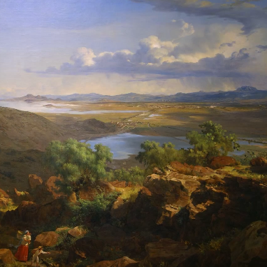 José María Velasco, The Valley of Mexico from the Santa Isabel Mountain Range (detail)