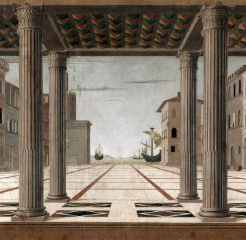 Francesco di Giorgio Martini (attributed), Architectural Veduta (detail)