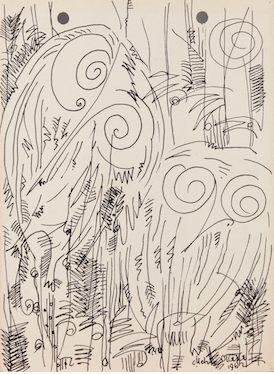 Uche Okeke, Owls, From the Oja Suite, 1962, ink on paper © The Estate of Uche Okeke (Newark Museum)