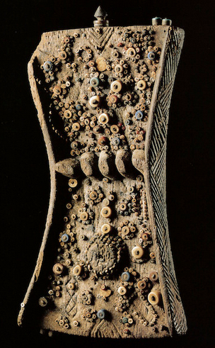 Lukasa (memory board), Mbudye Society, Luba peoples (Democratic Republic of Congo, c. 19th to 20th century, wood, beads and metal