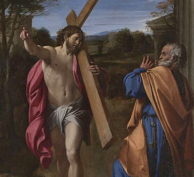 Annibale Carracci, Christ Appearing to Saint Peter on the Appian Way (also known as Domine quo vadis), 1601-02, oil on wood, 77.4 x 56.3 cm (The National Gallery)