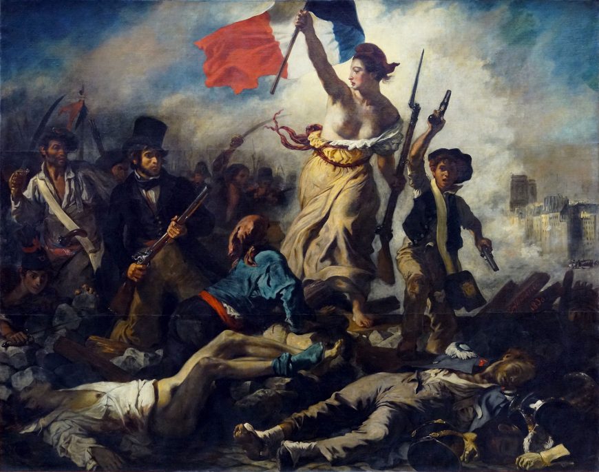 Eugène Delacroix, Liberty Leading the People (July 28, 1830), September – December 1830, oil on canvas, 260 x 325 cm (Musée du Louvre, Paris)