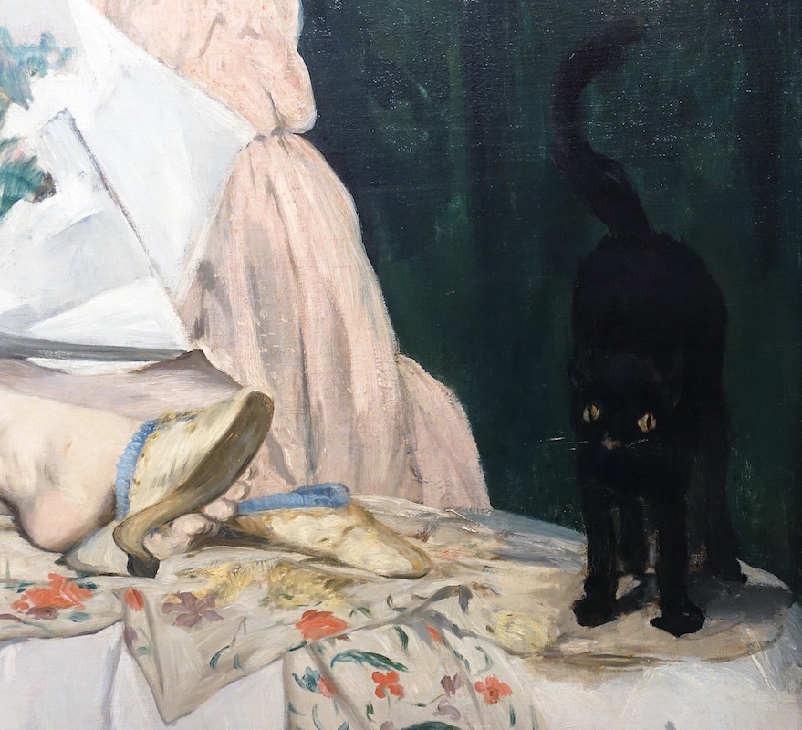 Cat (detail), Édouard Manet, Olympia, 1863, oil on canvas, 130 x 190 cm (Musée d'Orsay, Paris)