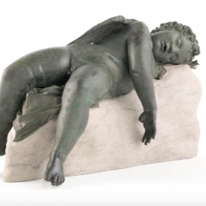 Bronze statue of Eros sleeping (detail)