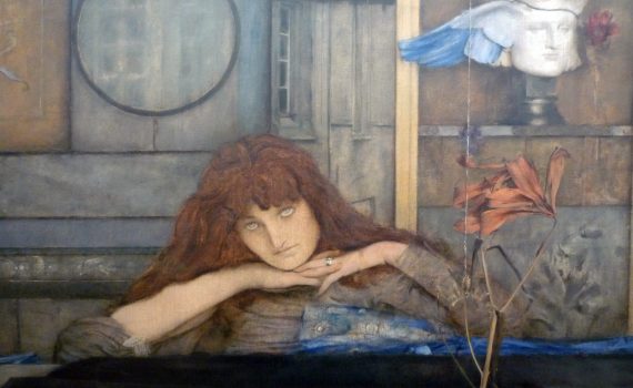 Detail, Fernand Khnopff, I Lock the Door Upon Myself, 1891 (Neue Pinakothek, Munich)