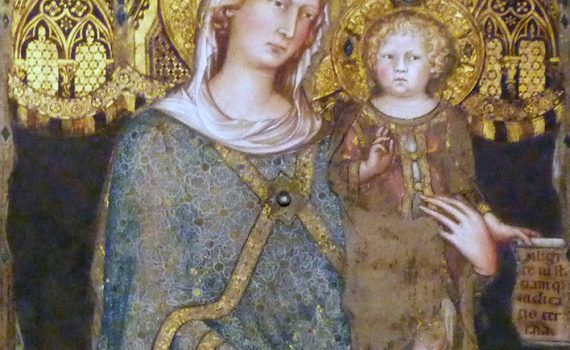 Simone Martini, Maesta, c. 1315-16, fresco in the Sala del Mappamondo of the Palazzo Pubblico