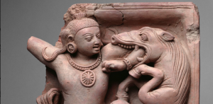 Krishna Killing the Horse Demon Keshi, Gupta period, 5th c. CE, terracotta (Metropolitan Museum of Art)