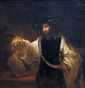 Rembrandt, Aristotle with a Bust of Homer, 1653, oil on canvas, 143.5 x 136.5 cm (The Metropolitan Museum of Art)