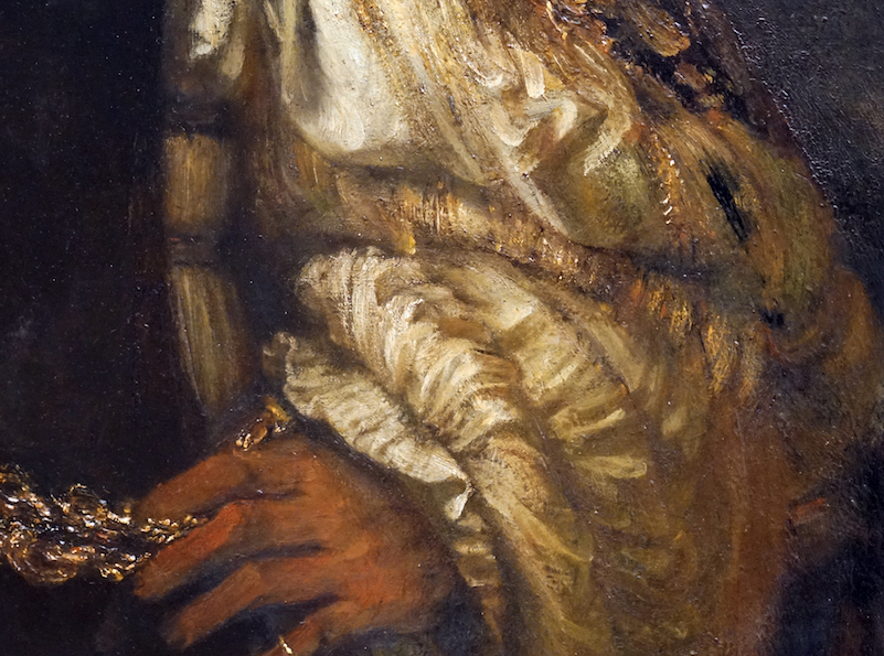 Detalle, Rembrandt, Aristóteles con un Busto de Homero, 1653, óleo sobre lienzo, 143.5 x 136.5 cm (El Museo Metropolitano de Arte)