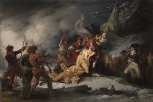 John Trumbull, The Death of General Montgomery in the Attack on Quebec, December 31, 1775, 1786, oil on canvas, 62.5 x 94 cm (Yale University Art Gallery)