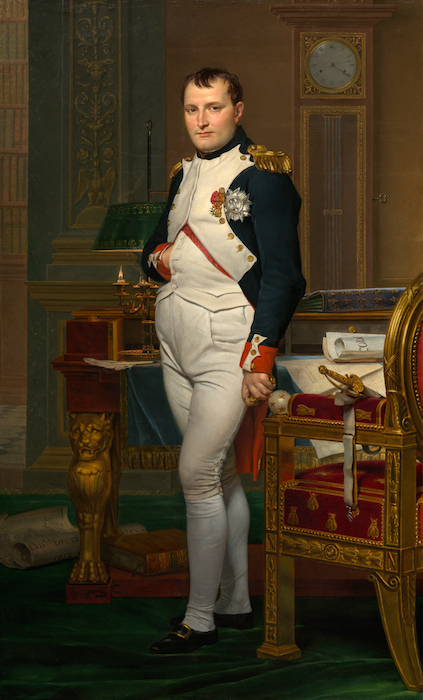 Jacques-Louis David, The Emperor Napoleon in his Study at the Tuileries, 1812, oil on canvas, 203.9 x 125.1 cm (National Gallery of Art)