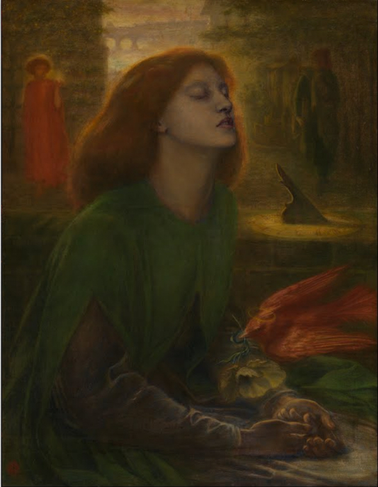 Dante Gabriel Rossetti, Beata Beatrix, c. 1864-70, oil on canvas, 86.4 x 66 cm (Tate)