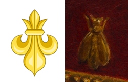 Fleur de lis (left) and the bee 
