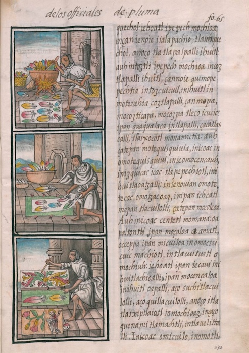 Amanteca in the Florentine Codex, Book 9, c. 1577–1579 