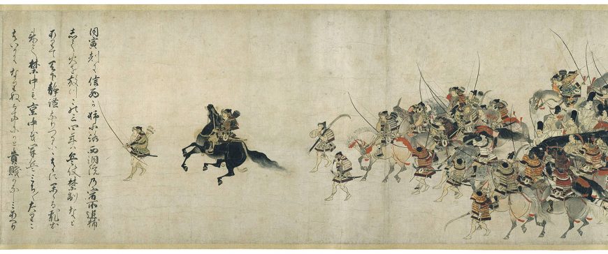 Closing sequence (detail), Night Attack on the Sanjô Palace, from the Illustrated Scrolls of the Events of the Heiji Era (Heiji monogatari emaki) second half of the 13th century Handscroll; ink and color on paper * Fenollosa-Weld Collection * Photograph © Museum of Fine Arts, Boston -- 19GreatestPaintings