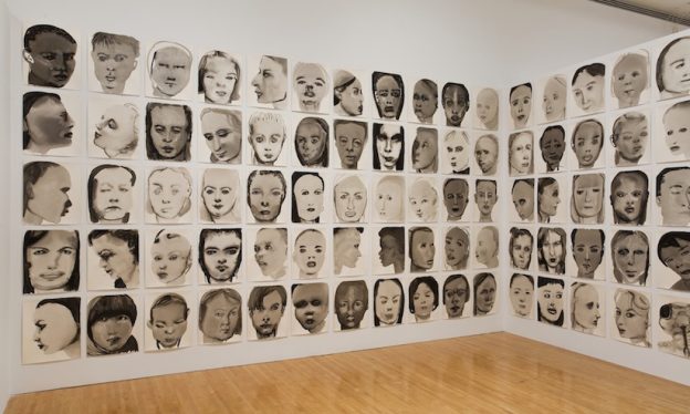 Installation view of the solo exhibition Measuring your Own Grave, 2008, Museum of Contemporary Art, Los Angeles, depicted work: Models, 1994, watercolour and ink-wash on paper, 62 x 50 cm (each) Collection: Van Abbemuseum, Eindhoven, the Netherlands. Copyright Marlene Dumas © 2016