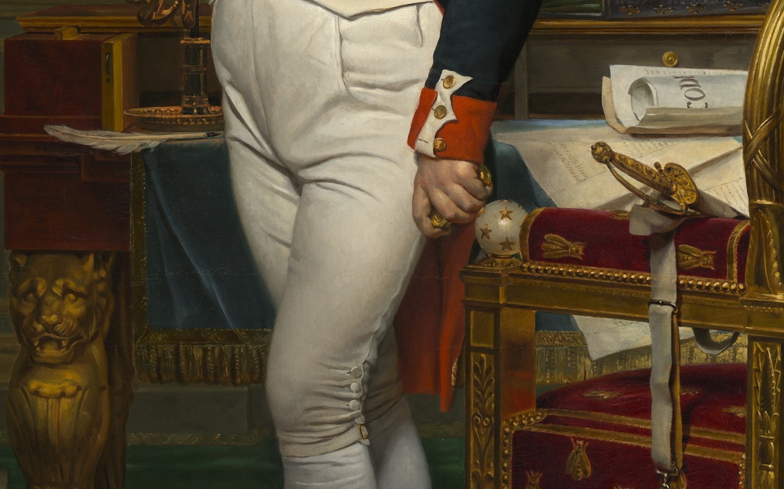 Desk and chair (detail),Jacques-Louis David, The Emperor Napoleon in his Study at the Tuileries, 1812, oil on canvas, 203.9 x 125.1 cm (National Gallery of Art)