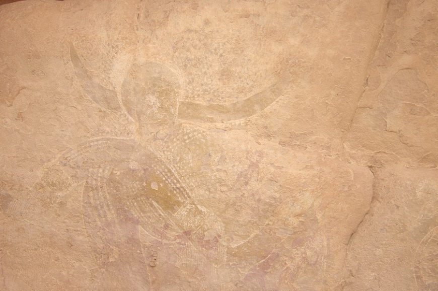 Running Horned Woman, 6,000-4,000 B.C.E., pigment on rock, Tassili n’Ajjer, Algeria