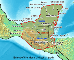 Map of Maya sites