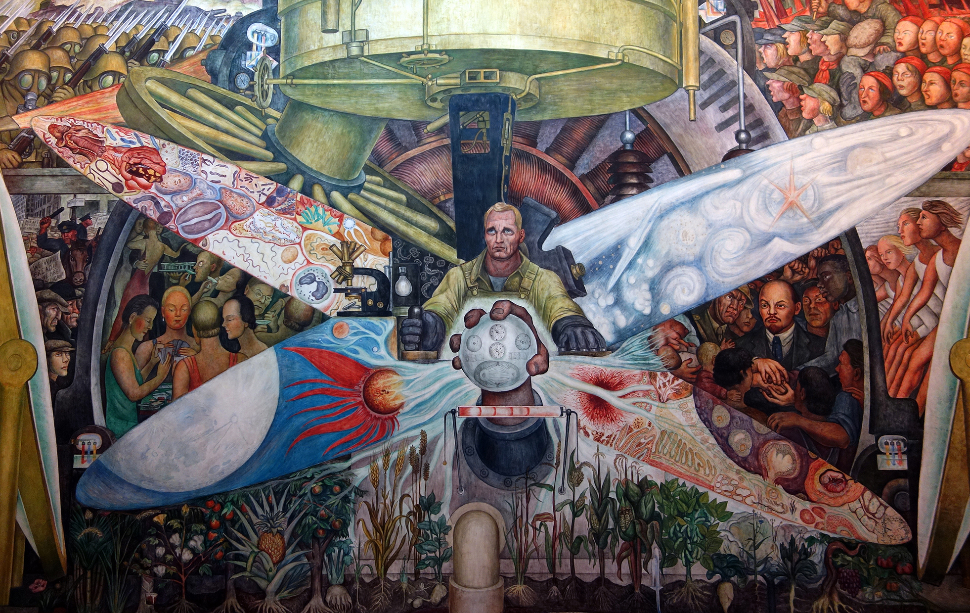 Diego Rivera, Man Controller of the Universe (or Man in the Time Machine), 1934, fresco, 4.85 x 11.45 m in the Palacio de Bellas Artes, Mexico City