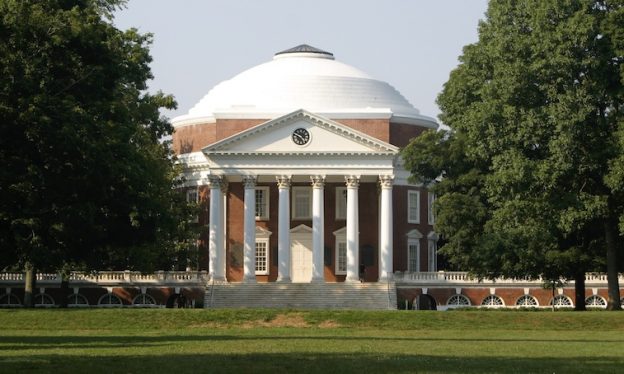 Rotunda, University of Virginia and Statue of Thomas Jefferson, Charlottesville, Virginia