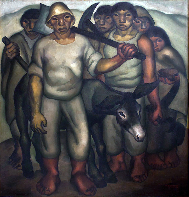 Oswaldo Guayasamín, The Workers, oil on canvas, 1942, oil on canvas, 170 x 170 cm (Fundación Guayasamín, Quito, Ecuador)