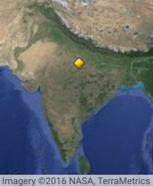 Location of Khajuraho, India