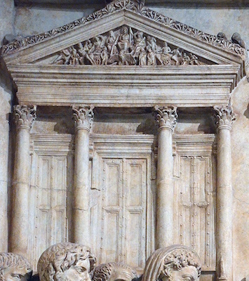 Temple of Jupiter (detail), Relief with Marco Aurelius sacrificing to Jupiter (Pietas Augusti), from the decoration of a triumphal arch, 177-180 C.E. (Capitoline Museums, Rome)