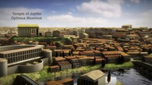 Reconstruction (courtesy Dr. Bernard Frischer, Rome Reborn), Temple of Jupiter Optimus Maximus (Temple of Jupiter Capitolinus) Rome, Italy; sixth century B.C.E. through fifth century C.E.