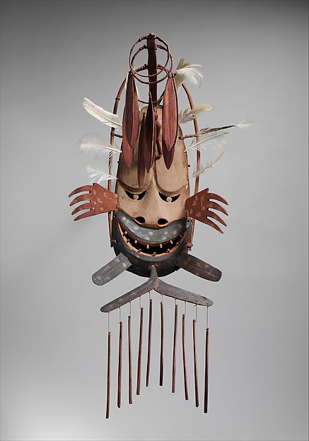North Wind Mask (Negakfok), Alaska, Yupik, early 20th century, wood and feathers (Metropolitan Museum of Art)